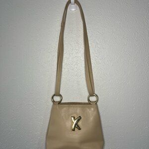 Paloma Picasso Tan Shoulder Bag with Gold Accent